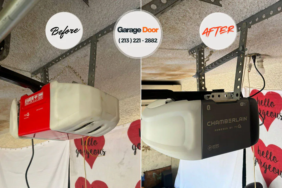 Before and after: garage door repair 77586